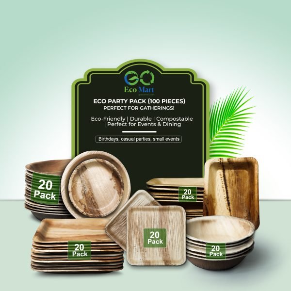 Eco Party Pack (100 Pieces) Perfect for Gatherings