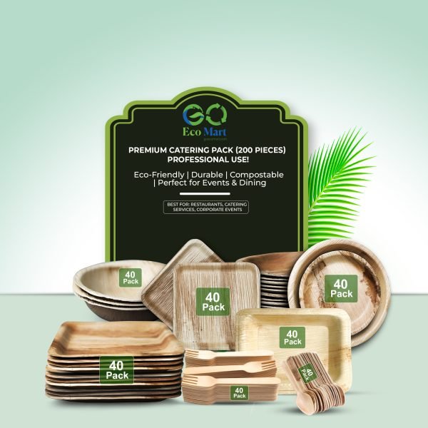 Eco-Friendly Dinnerware Set (200 Pieces) – Everyday Family Pack